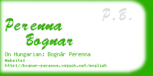 perenna bognar business card